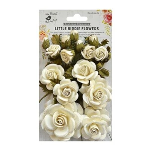 Little Birdie Rosalind Paper Flowers 21/Pkg-Moon Light - Picture 1 of 2