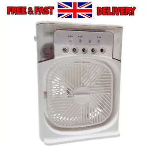 Portable Water Mist Fan | Adjustable 3-Speed Square Air Conditioner | USB - Picture 1 of 11