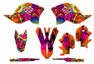 2007-2010 SX ZANY Orange Senge Graphics Kit Compatible with KTM - Foto 1 di 10