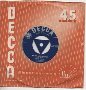JIMMY YOUNG walkin' after midnight*round and round 1957 UK DECCA 7" TRI-CENTRE - Bild 1 von 4
