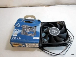 ARCTIC F8 TC 80mm Black Temperature Control PC Case Fan 350-2000RPM 31CFM 3-Pin - Photo 1/6