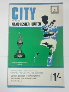 Manchester City V 1968/69 Manchester United 17-08-1968 División 1 - Imagen 1 de 1