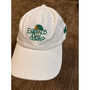 American Dry Goods Golf Hat Shamrock Emerald Bay Adjustable White Cap - Picture 1 of 4