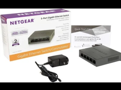 NETGEAR SOHO 5-PORT GIGABIT EITHERNET SWITCH (GS305-100PAS) - NEW/SEALED - Image 1 of 4