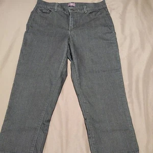 NYDJ Slim Straight Crop Jeans Women’s High Rise Dark Wash Denim 31W X 33L - Picture 1 of 7