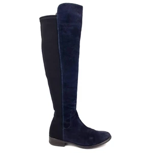 Clarks Kniestiefel dunkelblau Wildleder mit Absatz UK Größe 4,5 - Bild 1 von 13