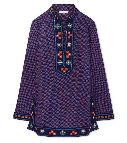 Tunica Tory Burch abbellita taglia 2 borsa Tory gratuita