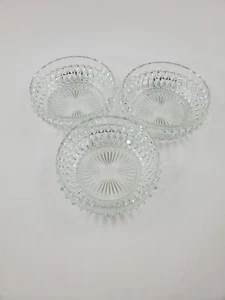 Set of 3 Vintage Diamond Point Clear Salad Bowls - Picture 1 of 3