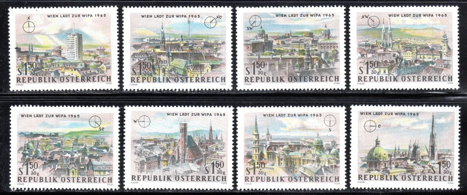 1964 Austria SC# B306-B313 - Vienna International Phil. Exhib.(WIPA 1965) - M-NH - Image 1 of 1