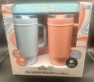 Ello - 40oz Vacuum Insulated Tumblers - 2pk - Peach/Blue - Picture 1 of 6