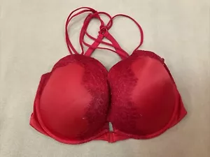 Victoria's Secret Push-up Chiusura anteriore rossa molto sexy 32DDD Difetti - Foto 1 di 6