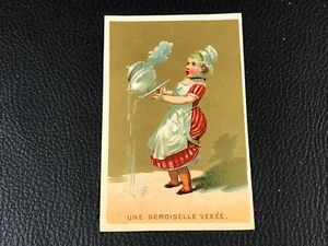 CHROMO CARD CURVE ROUZET PERRON PARIS BESANÇON ERA 1880 90 LADY VEXEE - Picture 1 of 2