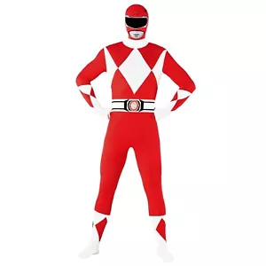 Erwachsene rot Power Ranger Morphsuit Herren Superheld Kostüm Skin Anzug Zentai M - XXL - Bild 1 von 8