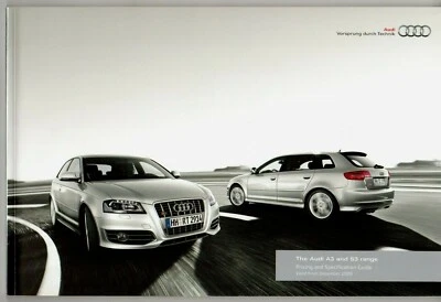 Audi A3 3-dr & Sportback 2009-2010 UK Market Sales Brochure SE Sport S line S3 - Image 1 of 3