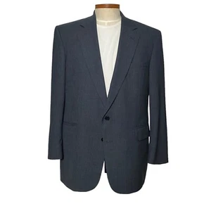 Lands' End Men Jacket Blazer Classic 2 Button Jacket Wool Blue Black Check 48L - Picture 1 of 11