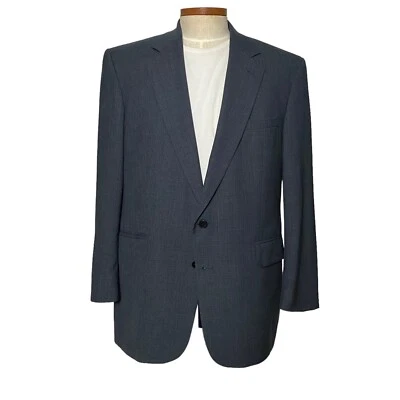 Lands' End Men Jacket Blazer Classic 2 Button Jacket Wool Blue Black Check 48L - Image 1 of 4