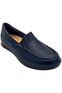 Clarks Collection Leather/Textile Slip-Ons - Ellowyn Navy - Picture 1 of 3