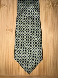 Chaps Ralph Lauren Green Very Short Geometric Silk Tie - 50L 3.0W - Picture 1 of 2