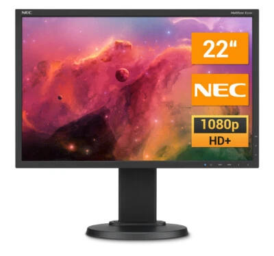 NEC MultiSync E223W - 22 Zoll Monitor LED Flachbildschirm VGA DVI DisplayPort - Bild 1 von 3