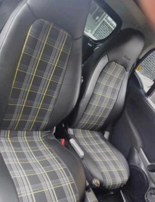 CAR SEAT COVERS (2 pcs) | Made for SMART | Black Leatherette with Cotton Design - Image 1 of 4