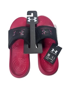 Sandalias Under Armour Para Hombre Talla 10 Ignite VI CRH Logo Slides Rojo/Negro Sin Cordones NUEVAS - Imagen 1 de 7
