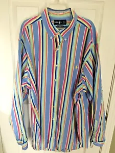 Herren Ralph Lauren Polo Button Down Baumwoll Hemd XL Mehrfarbig Gestreift TOP - Bild 1 von 1