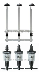 Optics Home Bar 3 Bottle Wall Mounted Bracket Rack & 50ml Solo Spirit Measures - Picture 1 of 3
