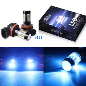 H11 Ice Blue Super Bright LED LIGHTS Driving H8 Fog Lights Bulbs Conversion Kit - Picture 1 of 12