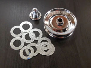 KT1020 Chrome 12-Volt Gen/Alt Pulley 3-Piece Kit, EMPI 9191 for VW Bug Sand Rail - Picture 1 of 2