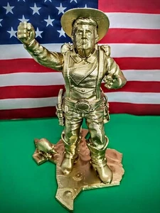 8" Tall Donald J Trump Texas TX COWBOY 20cm Statue Gold 3D Printed +2 Free🎁🎁 - Bild 1 von 2