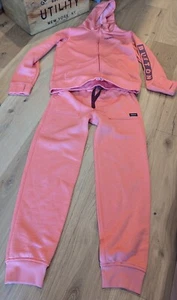 Burton Kids Oak Full-Zip Hoodie Jacket & Pant Set Size L Large Big Logo Pink - Picture 1 of 10