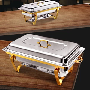 2/4/6/8 Pcs 8 QT Chafing Dish, Stainless Steel Gold with Full Pan for Catering - Bild 1 von 10