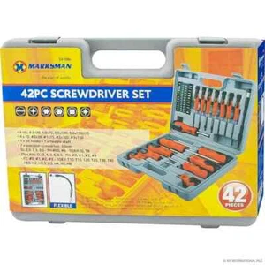 42pc Tool Kit Screwdriver Bit Set Torx Phillips Precision Slotted Magnetic &Case - Picture 1 of 2