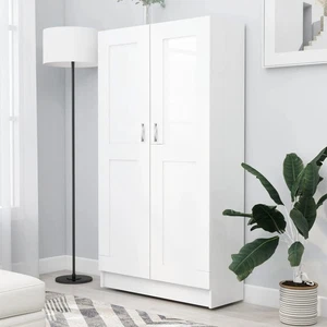 2-Door Wooden Wardrobe Cupboard Storage Cabinet Bedroom Closet Kitchen Pantry - Picture 1 of 9
