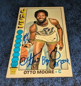 Tarjeta firmada por Otto Moore New Orleans Jazz NBA 1976-77 Topps con nuestro certificado de autenticidad - Imagen 1 de 2