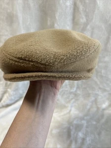 Cappello berretto grande vintage 100% lana newsboy Cabbie colore caramello (7-1/4 - 7-3/8) - Foto 1 di 5