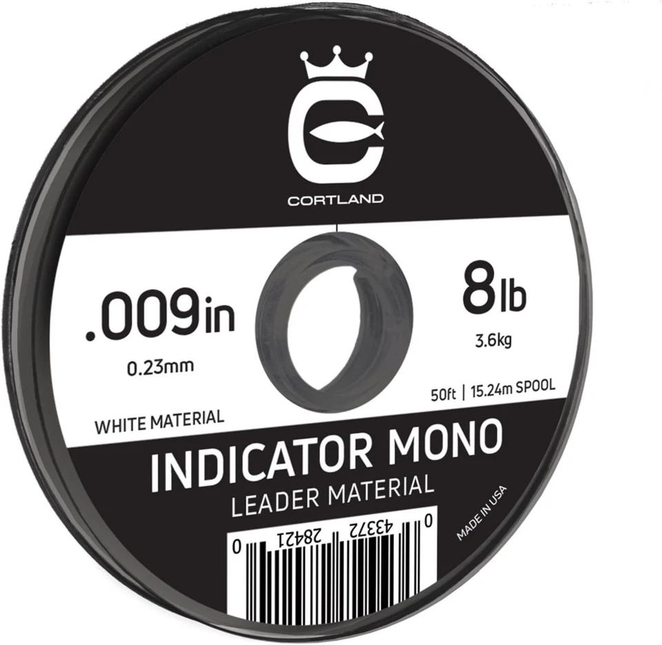 Carrete Cortland Indicador Mono Leader Material .008" 7.2lb 50ft/15.24M Blanco Foto 1 de 1