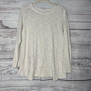 Soft Surroundings Ruffle Hem Tunic Stripe Long Sleeve Short Med - Picture 1 of 3
