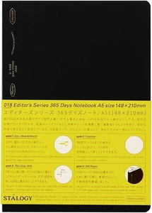 STALOGY 365 days notebook A5 black 4mm grid 368P Editor's Series Nitoms - Picture 1 of 11
