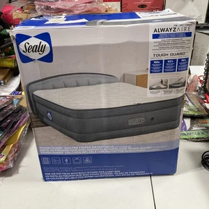 Sealy Alwayzaire Tough Guard gesteppte Topper Luftmatratze mit Kopfteil offener Karton - Bild 1 von 8