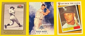 ROGER MARIS, New York Yankees, lote de 3 tarjetas, 2 veces MVP, 61 HR en 1961 - Imagen 1 de 2