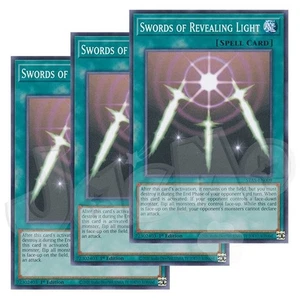 Yugioh Swords of Revealing Light x 3 - 1st Edition NM - Plus Free Holo Card - Picture 1 of 1