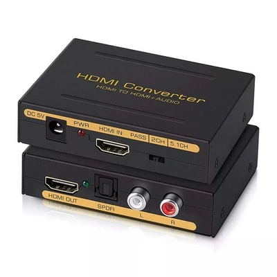 4K 60Hz HDMI to HDMI Optical SPDIF+RCA L/R Audio Splitter Extractor Converter - Bild 1 von 4
