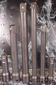 6pc 3/8" and 1/2" Drive AIR IMPACT EXTENSION BAR SET 3" 6" and 8 inch 2 ea Black - Picture 1 of 1