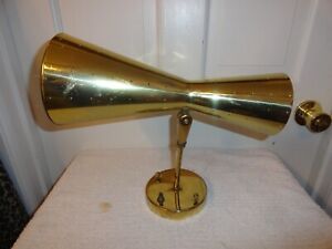 Mid Century 1950's Double Cone Adjustable Brass Wall Sconce Free Way