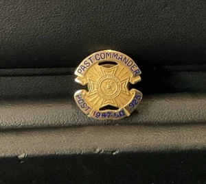 Vintage VFW Past Commander Pin 1947-50 Sterling Silber 925 Schraubboden 2,5g - Bild 1 von 4
