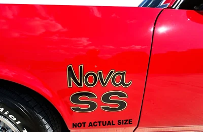 3X PREMIUM CLASSIC MUSCLE CAR FENDER TRUNK DECAL STICKERS FITS CHEVROLET NOVA SS - Image 1 of 4