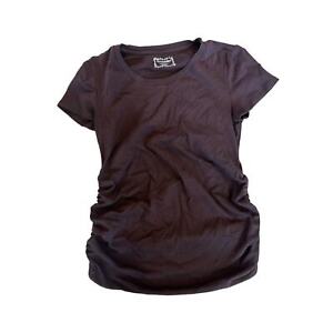 Women’s Motherhood Maternity Roll Sleeve Blouse Tunic Top Purple Size Small