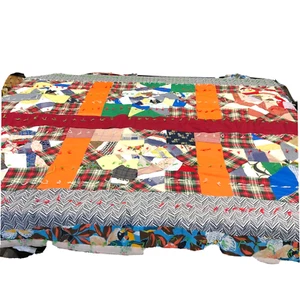 Antiker handgenähter Crazy Quilt 71x86 primitiv sehr alt Blumen Rücken gepolstert - Bild 1 von 12