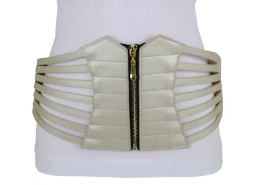 Hot женщин моды эластичный широкий эластичной Western золото шампанского ремень плюс L XL XXL - Изображение 1 из 4